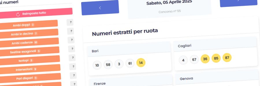 Stampa il tuo tabellone analitico dei ritardi della ruota che preferisci
